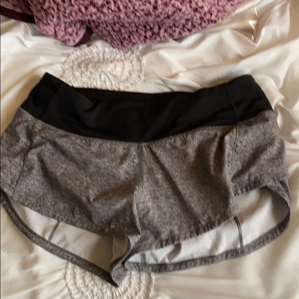 heathered grey lululemon speed up shorts